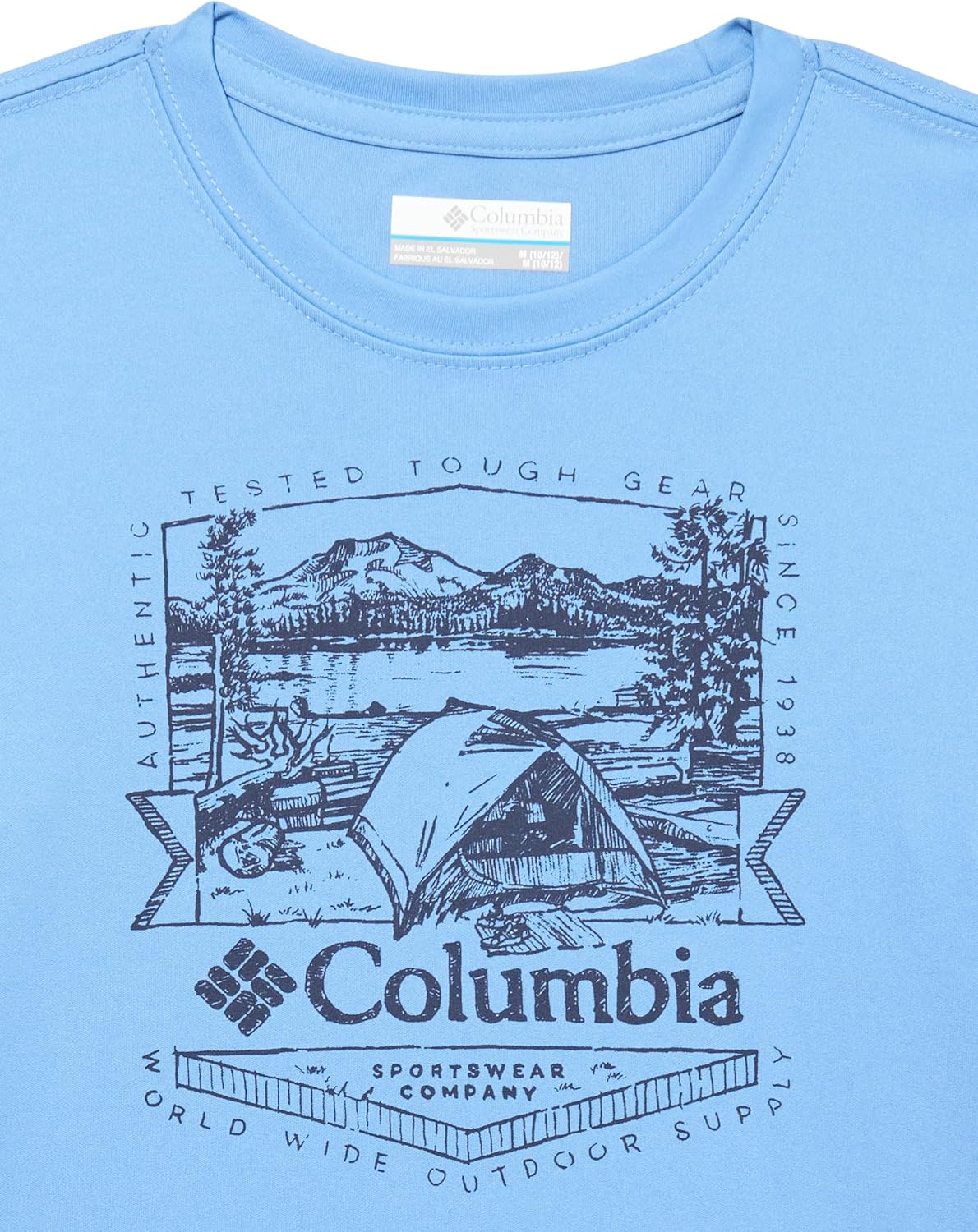 Columbia Boys' Fork Stream рубашка с коротким рукавом и принтом, Skyler/Lakeside Badge — фото 2