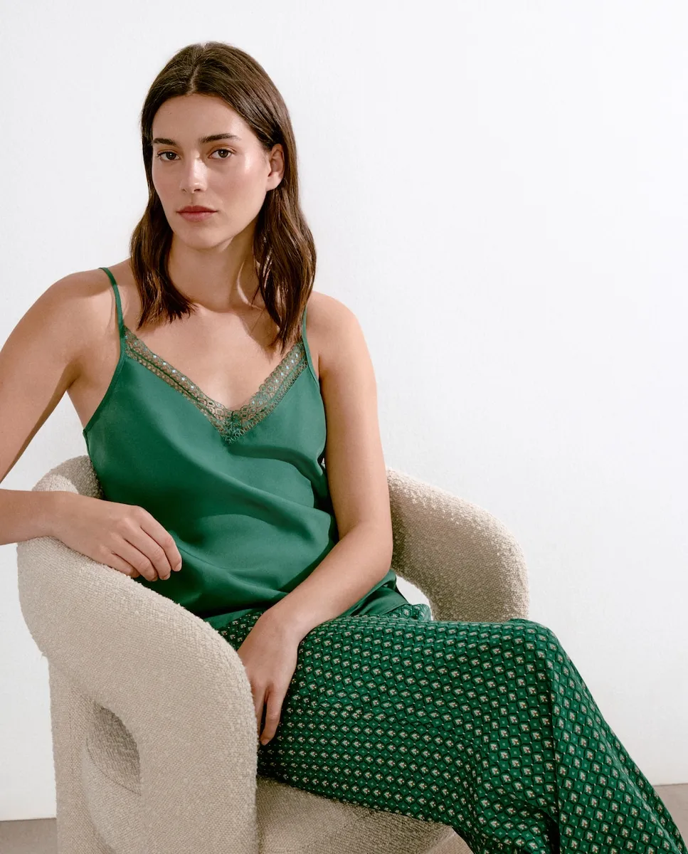 

Женская пижама на бретелях с кружевной отделкой на воротнике Énfasis, мультиколор