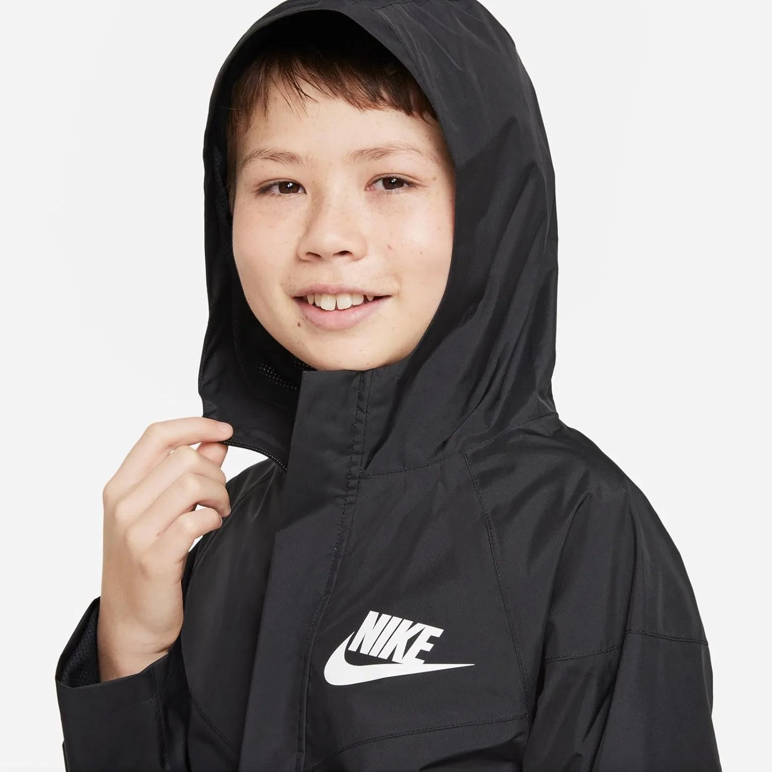 Куртка для мальчиков Nike NSW SF Windrunner, Black/Black/White — фото 4
