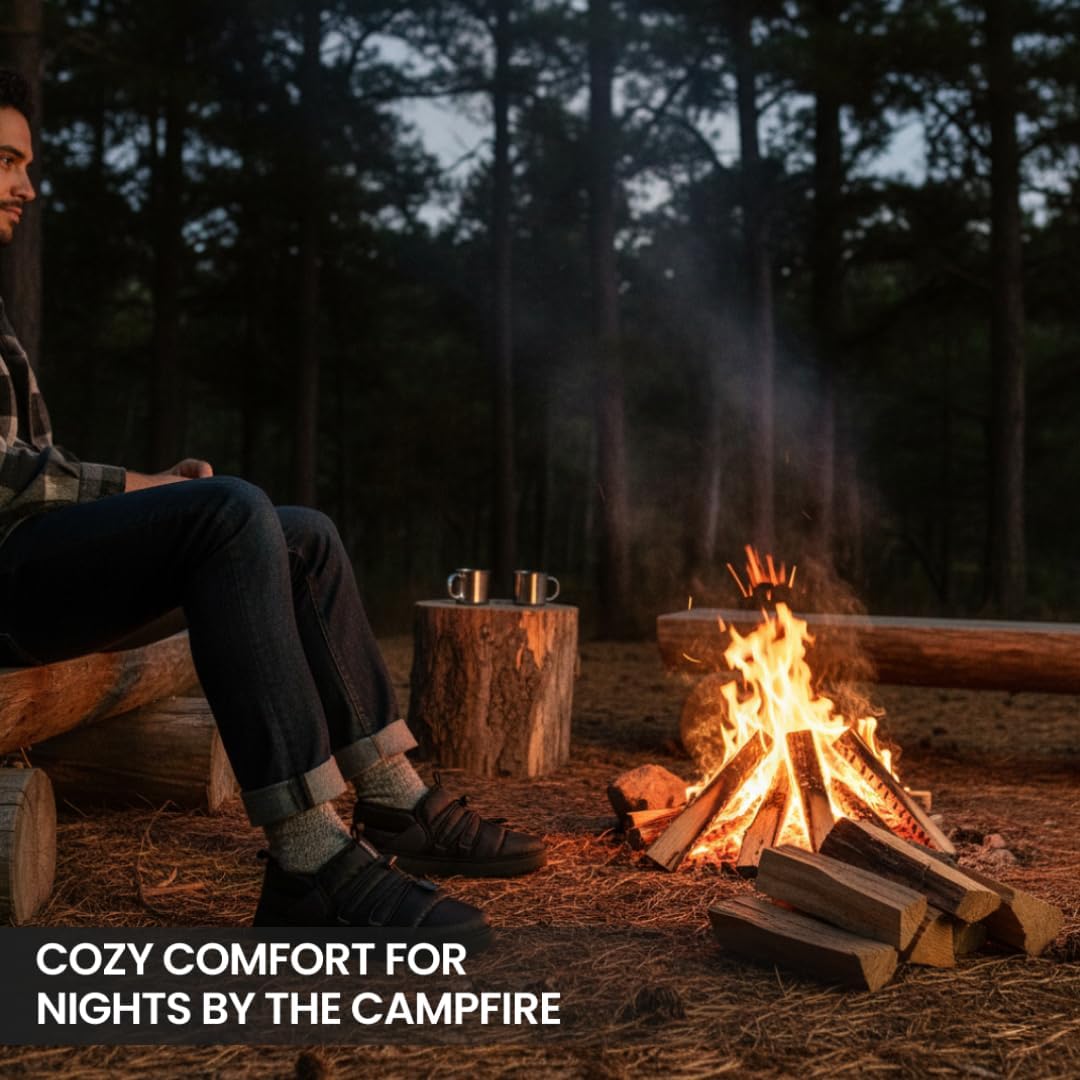 Мужские тапочки Northside Rainier Mid Camp - стеганые домашние и уличные тапочки с подошвой из пены EVA, мягкой подкладкой и высоко сцепляющей подошвой, водоотталкивающая уютная обувь, черный — фото 3