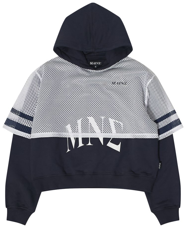 

Худи MAINS Mesh Layer Hoodie 'Blue/White', синий