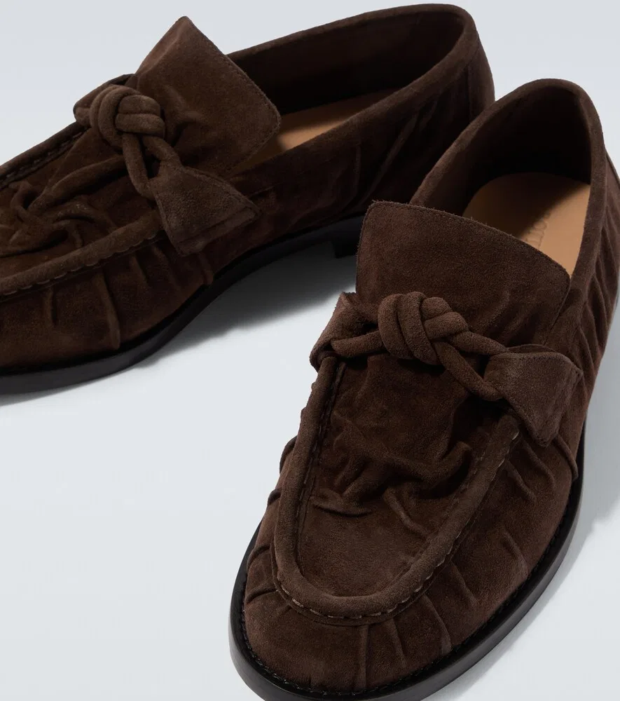 Замшевые лоферы Astaire Knot Bottega Veneta, коричневый — фото 3