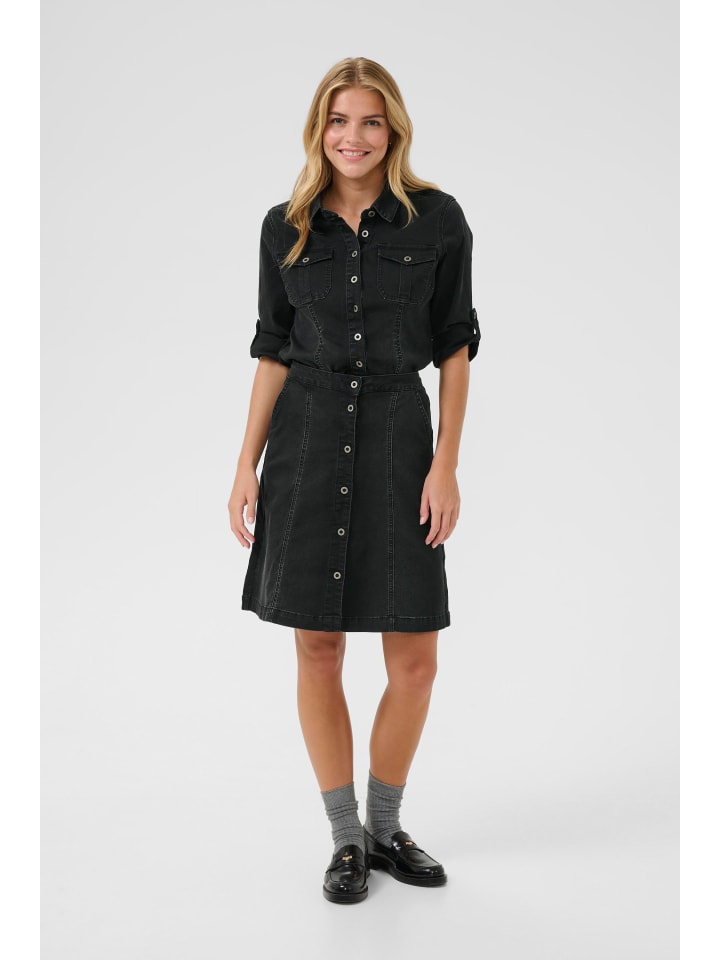 

Cream Джинсовая юбка CRUniforma А-образного силуэта из черного выстиранного денима