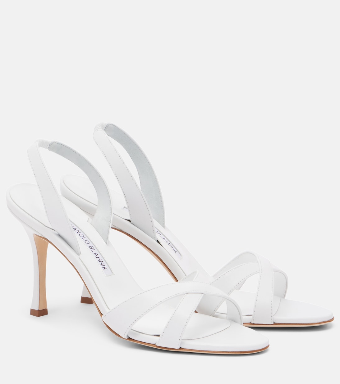 Кожаные сандалии Callasi на ремешке Manolo Blahnik, 1012 Whit