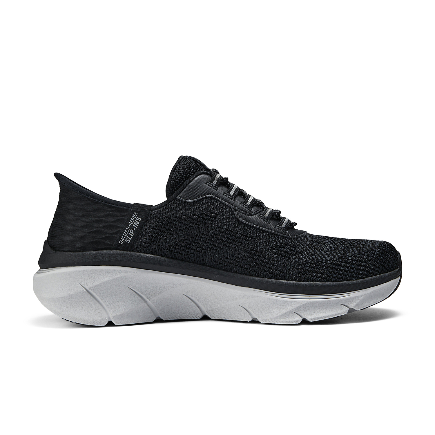 Skechers D'Lux Walker 2.0 амортизирующие низкие кроссовки для бега мужские черно-серые, цвет Black Gray — фото 2
