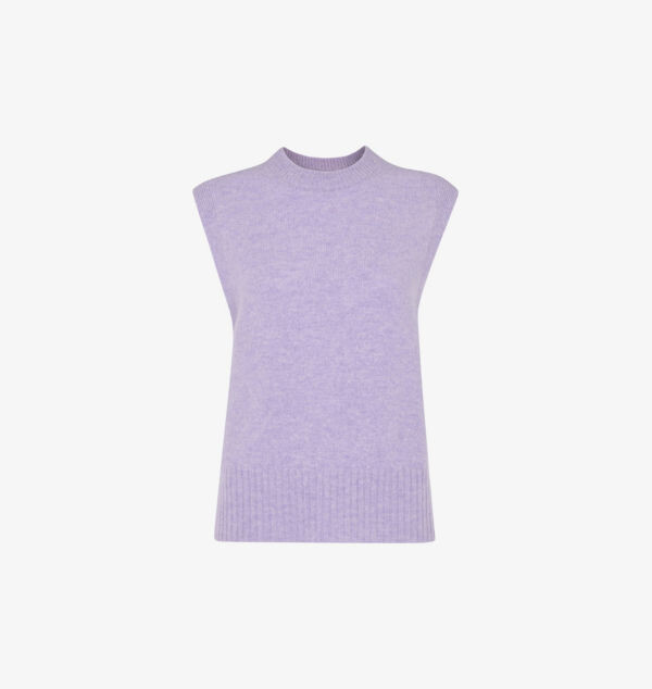 

Жилет шерстяной трикотажный без рукавов с круглым вырезом Whistles, цвет lilac