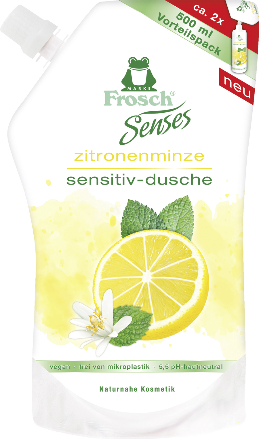 

Гель для душа Frosch Senses Zitronenminze Sensitiv-Dusche Nachfüllbeutel