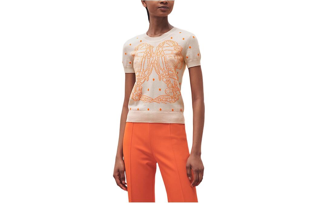 SS23 Кашемировый свитер женский бежевый Hermes