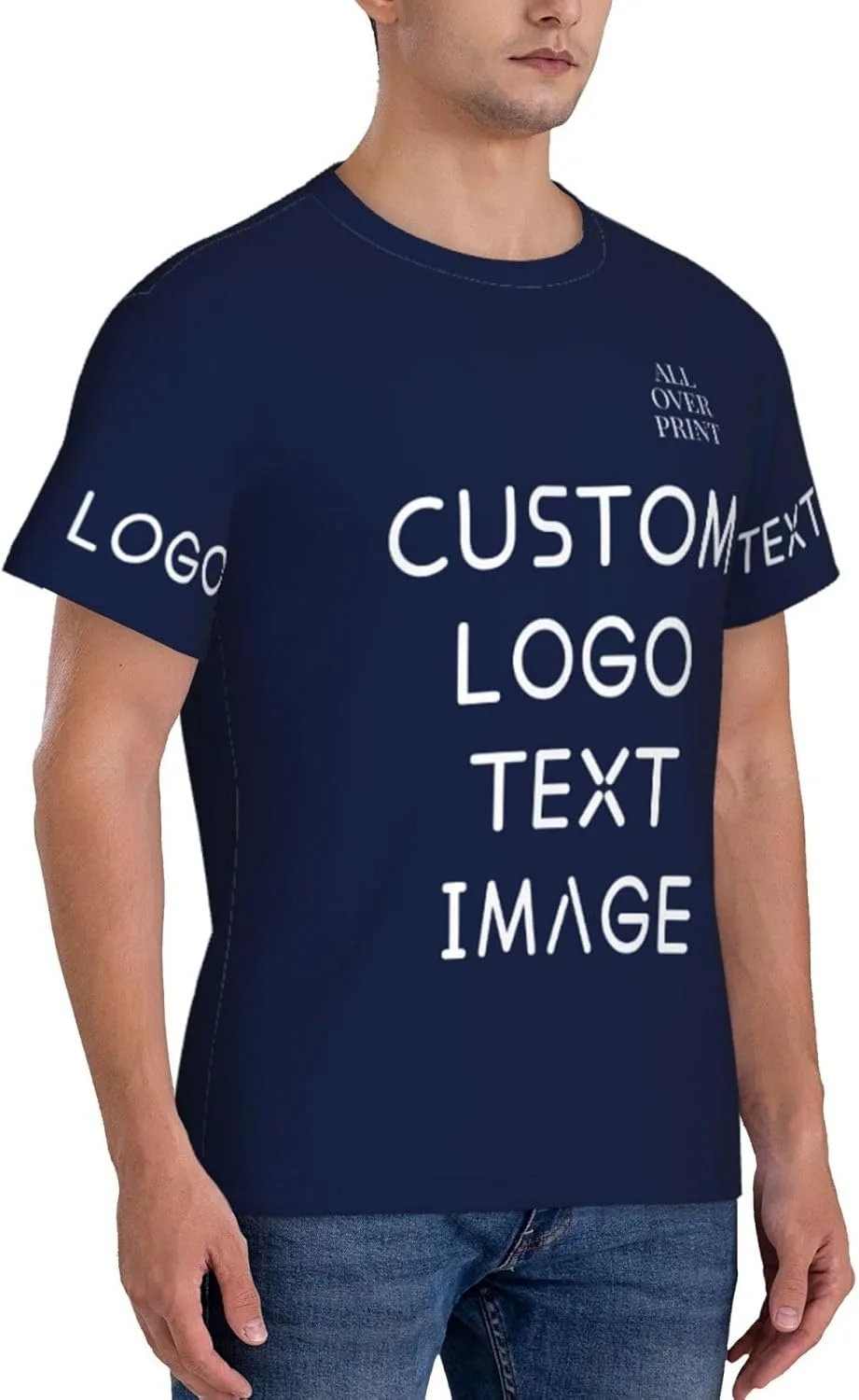 Футболка с полной запечаткой Custom T Shirts с логотипом — фото 4
