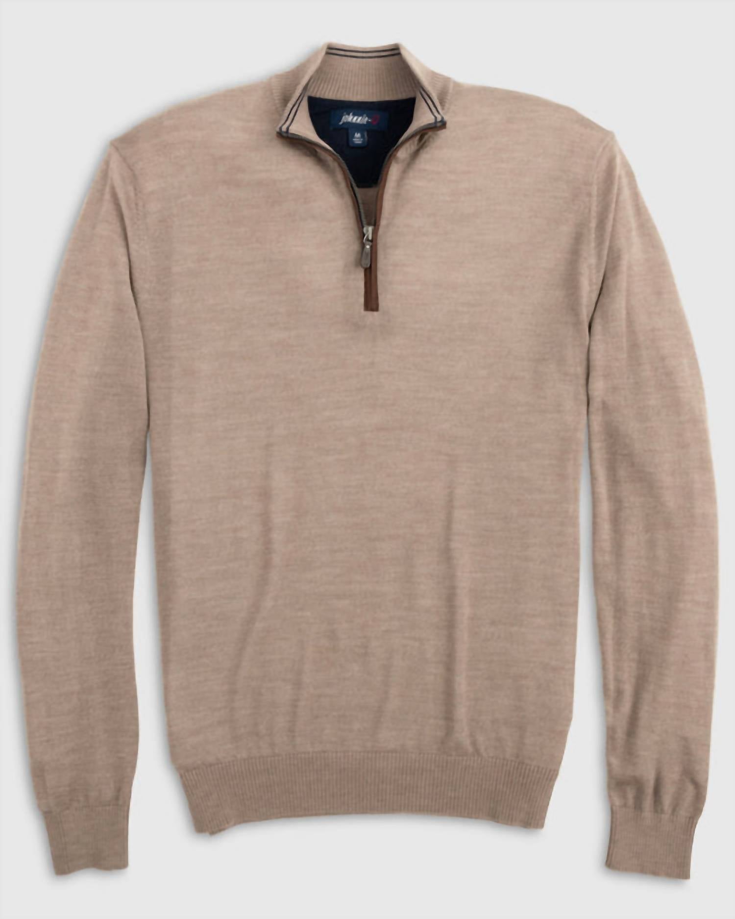 

Свитер Baron Half Zip из смеси шерсти в цвете овсянки JOHNNIE-O, цвет oatmeal