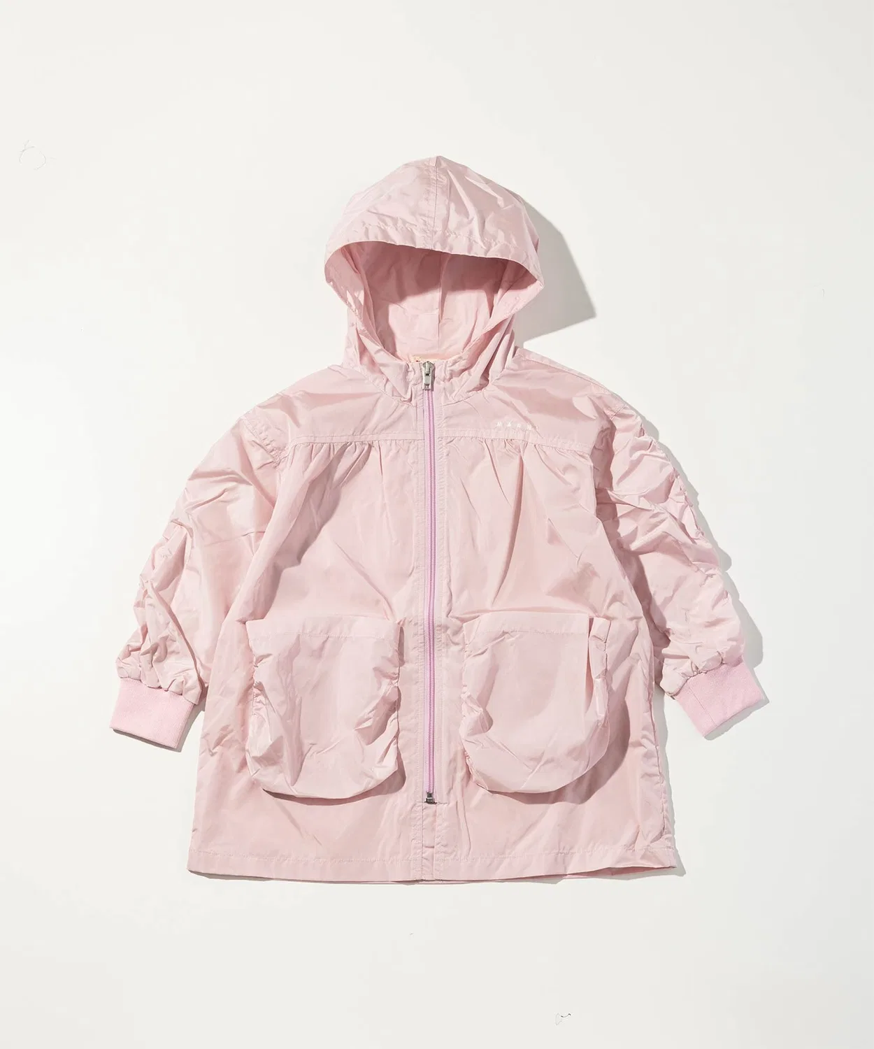 Ветровка MARNI Kids & Junior, лёгкая, на молнии, с капюшоном, светлый розовый