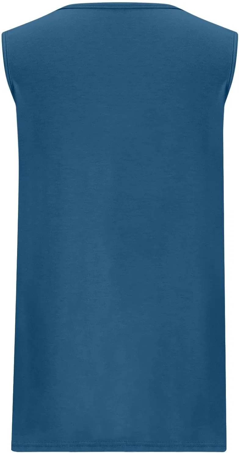 Женский топ с V-образным вырезом, Polyester, Blue — фото 4