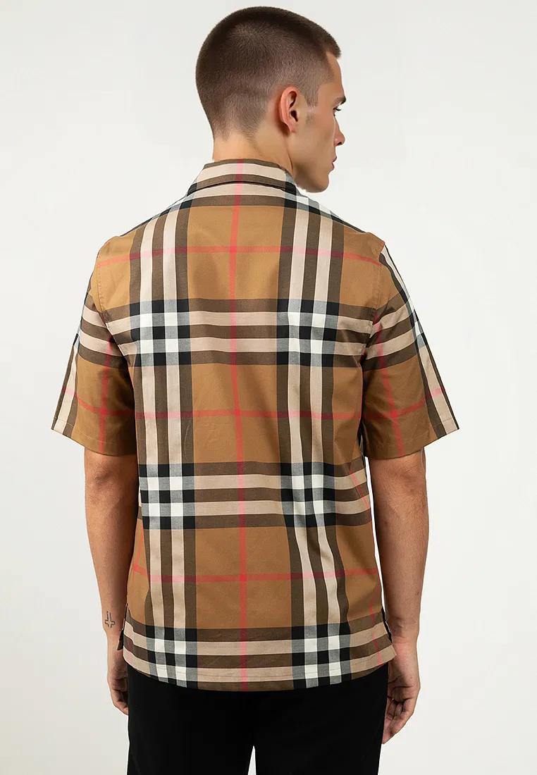 Рубашка Elio Burberry с коротким рукавом, клетчатая, коричневый — фото 2