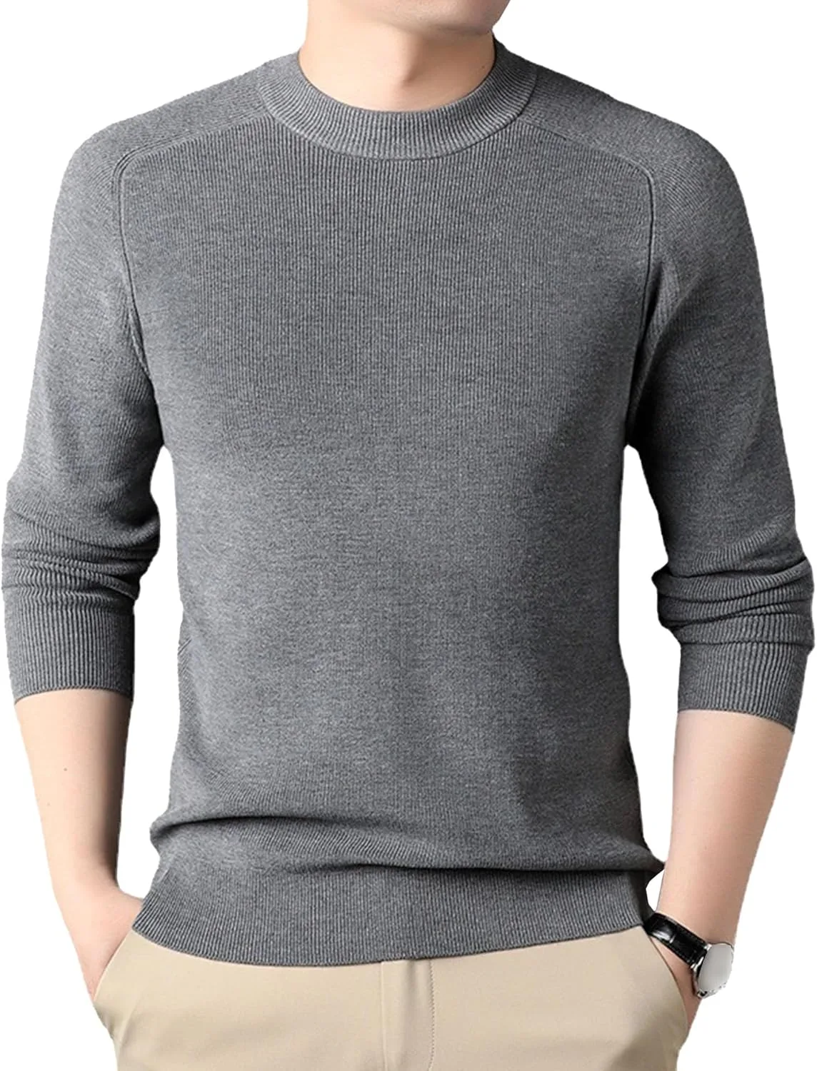 

Мужской свитер Maiyifu-GJ с мягкой вязкой, уютный и облегающий