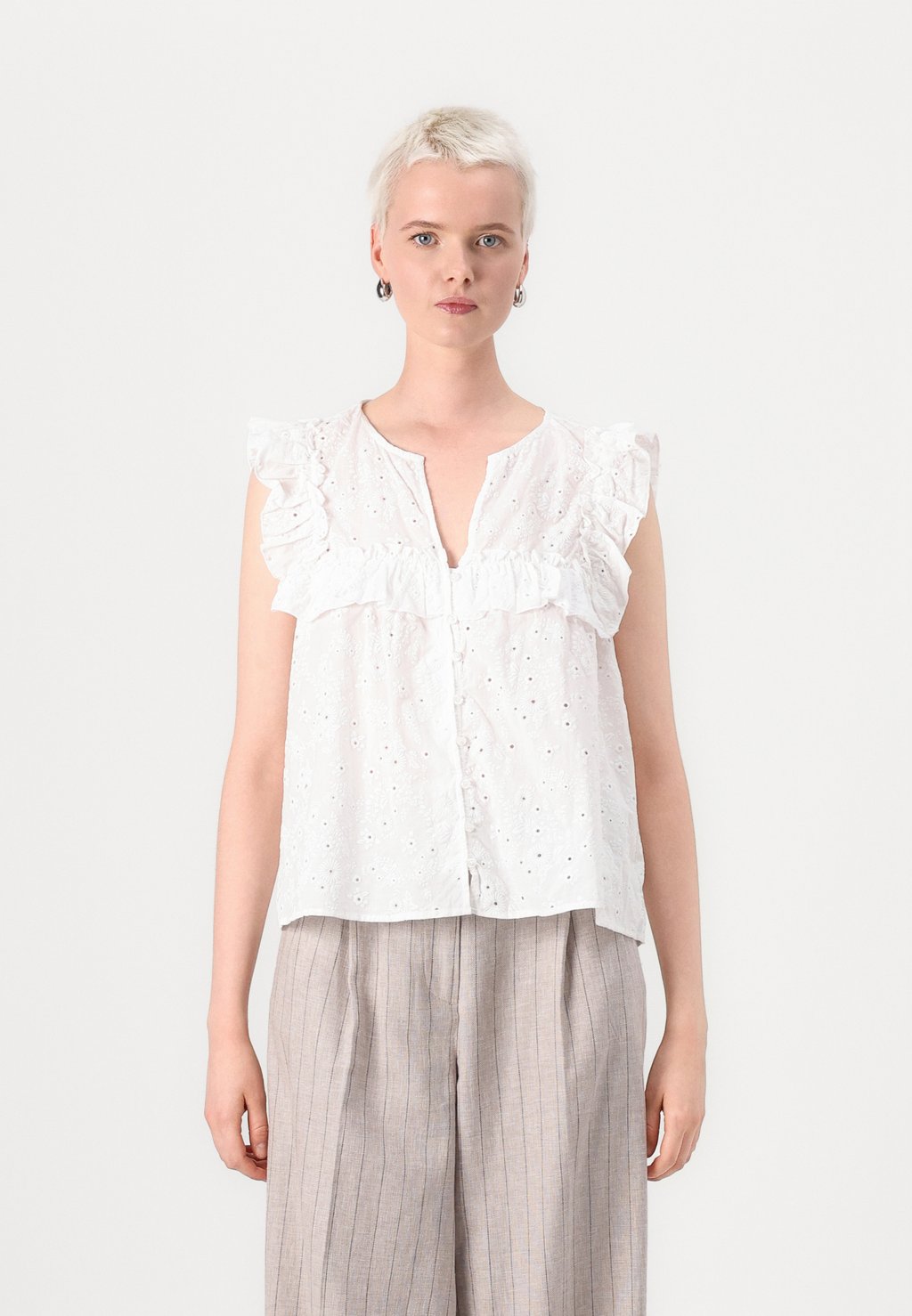 

Блуза OBJCILIE FRILL Object, кремовый