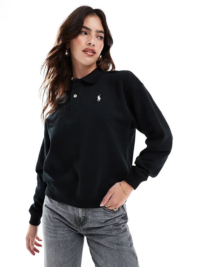 

Толстовка-поло с логотипом icon черного цвета Polo Ralph Lauren