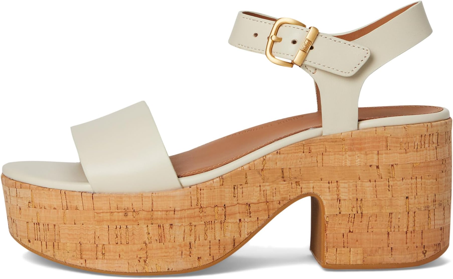 Сандалии FitFlop Platfforms Leather/Cork Heeled Ankle-Strap Sandals, цвет Paris Beige — фото 4