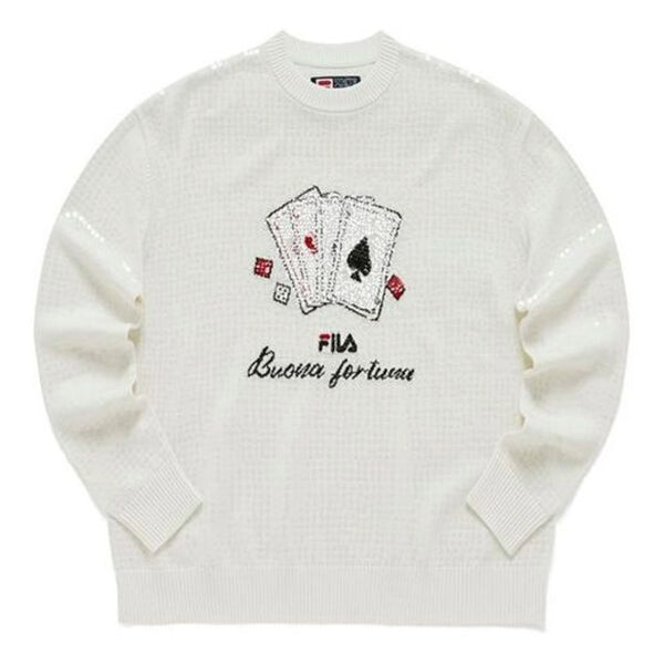 

Свитер sport graphic sweater 'white black' Fila, белый