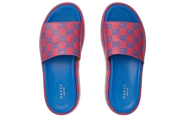 Сандалии platform slide sandal 'jumbo gg -fuchsia blue' Gucci, фиолетовый — фото 3