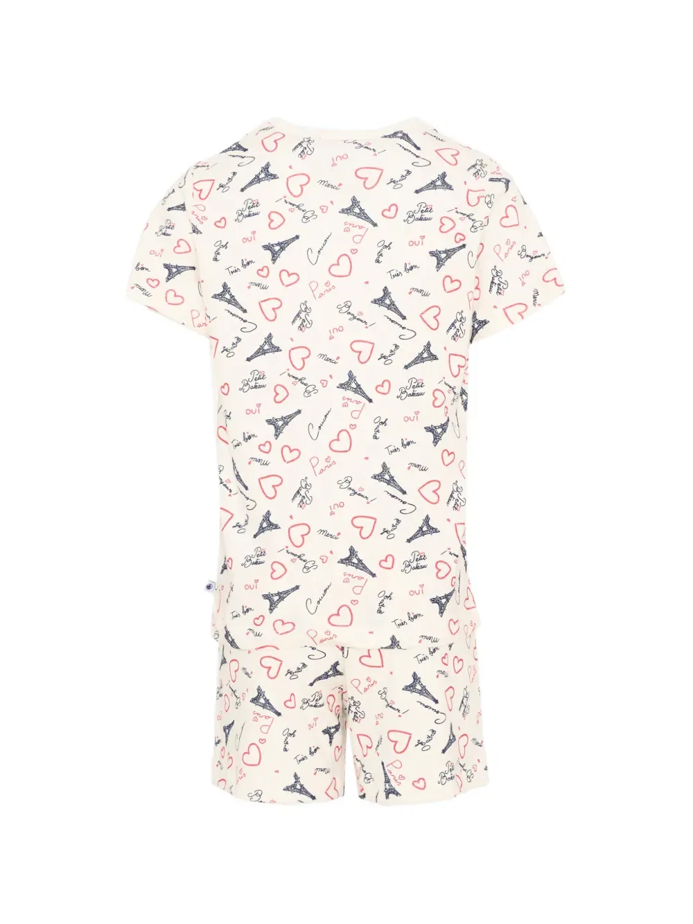 Пижама с принтом в виде сердечек и Эйфелевой башни Petit Bateau, нейтральный — фото 2