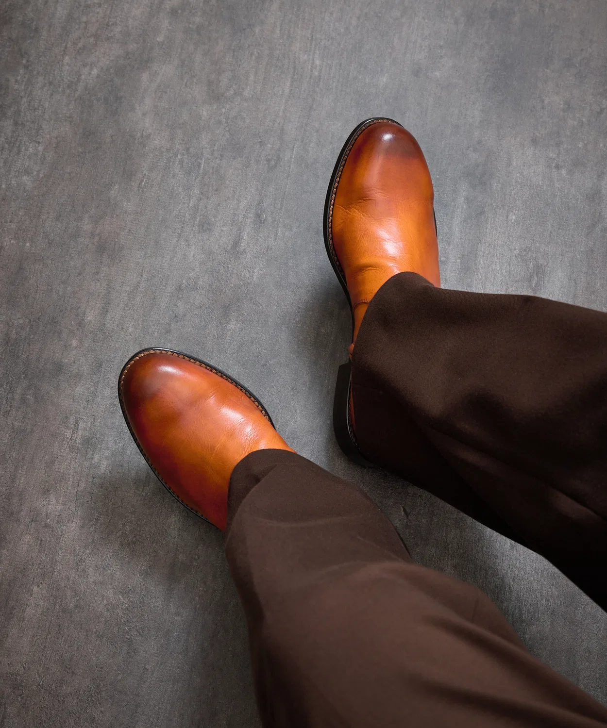 Ботинки кожаные PADRONE SIDE ZIP BOOTS RAUL 日本製 верблюжий