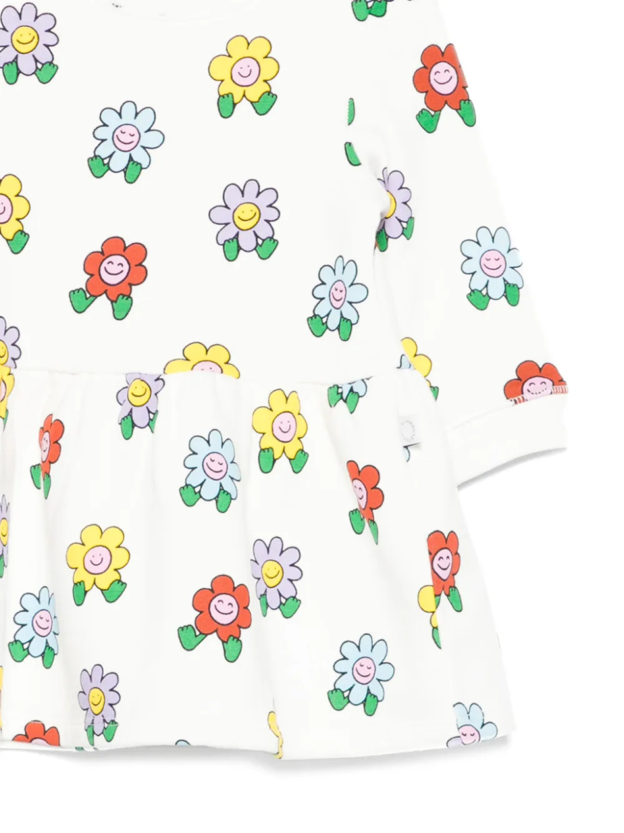 Платье с длинными рукавами и цветочным принтом Stella McCartney Kids, белый — фото 3