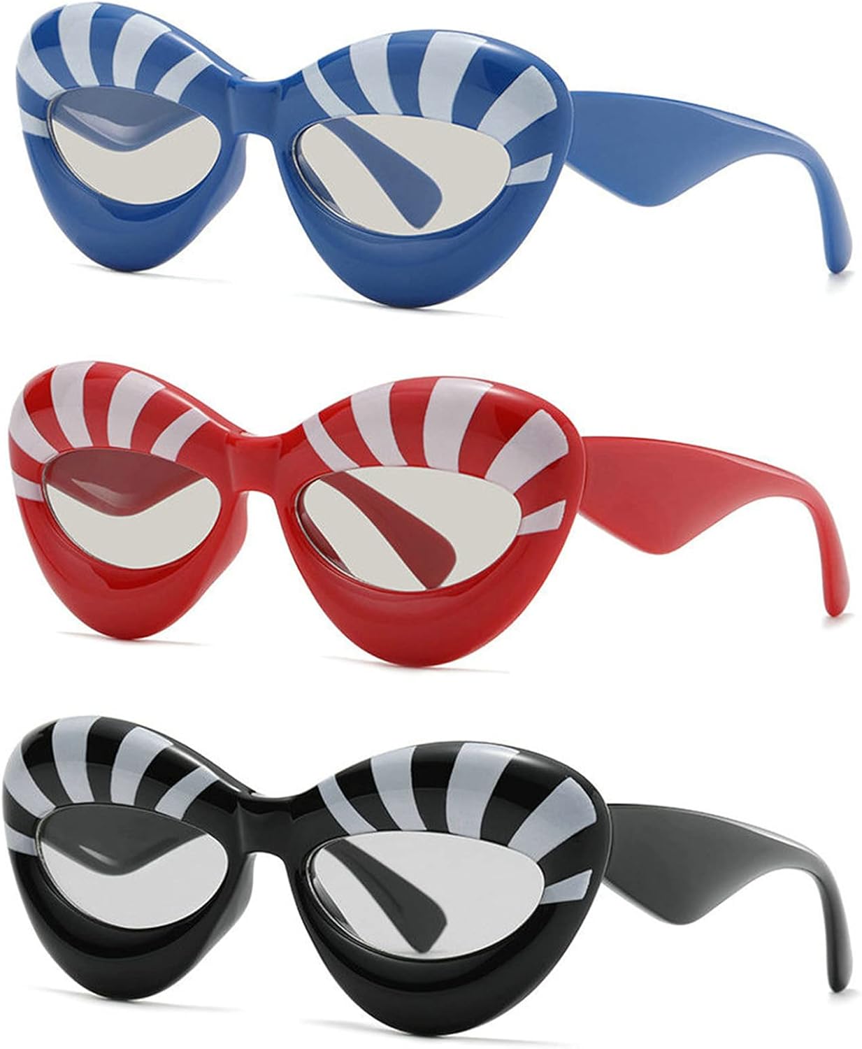 

Солнцезащитные очки Willochra в форме красной губы в стиле Y2K для женщин, модные, конфетного цвета, желто-розовые, мужские, сексуальные, крутые, в стиле хип-хоп, 3pcs-black&red&blue