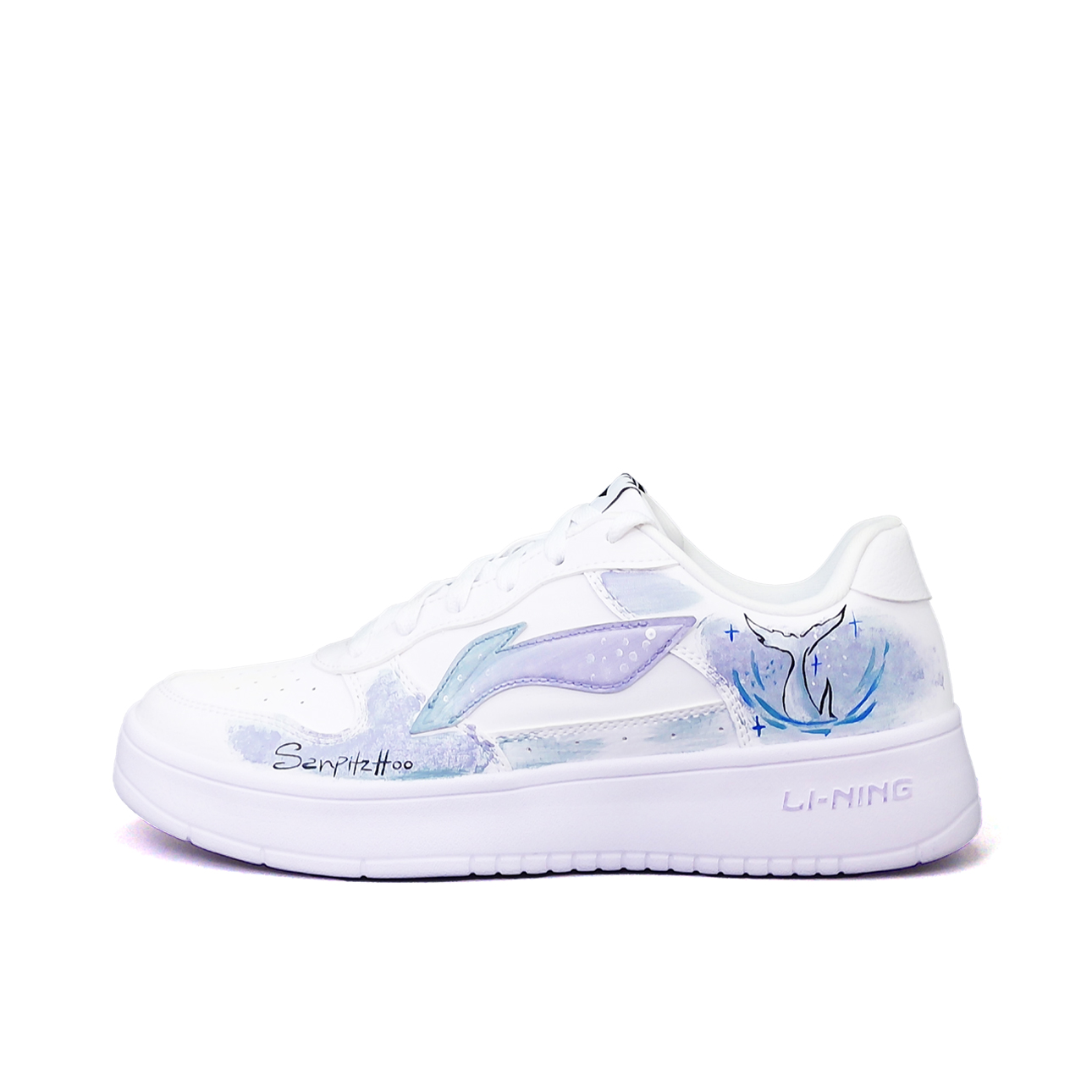 

Легкие, дышащие, низкие скейтбордные кроссовки Li Ning Floating Boat Balance, унисекс., белый