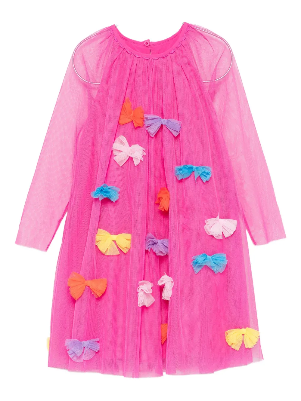 

Платье из тюля с бантом Stella McCartney Kids, розовый