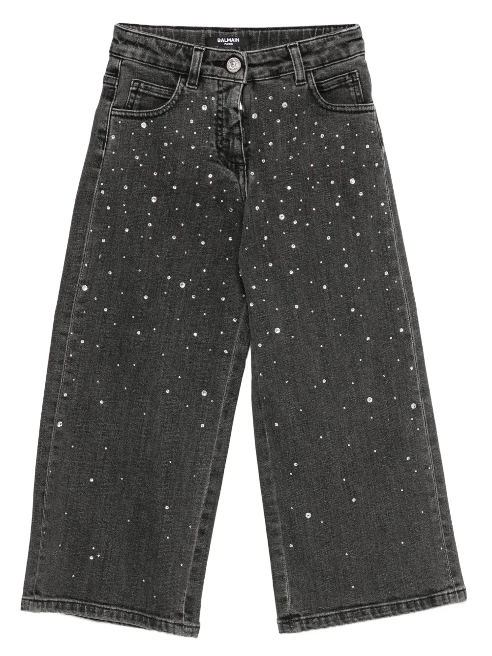 

Джинсы с кристаллами Balmain Kids, серый