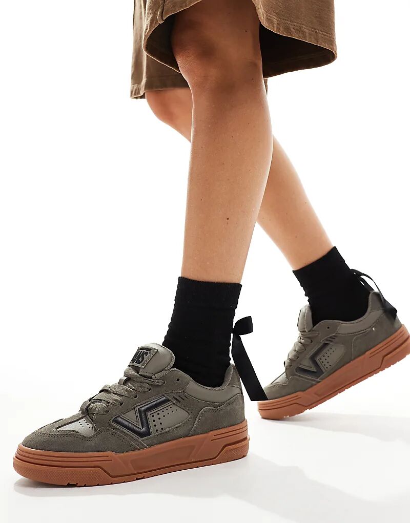 Кроссовки Upland из массивной замши темно-серого цвета с резиновой подошвой Vans — фото 3