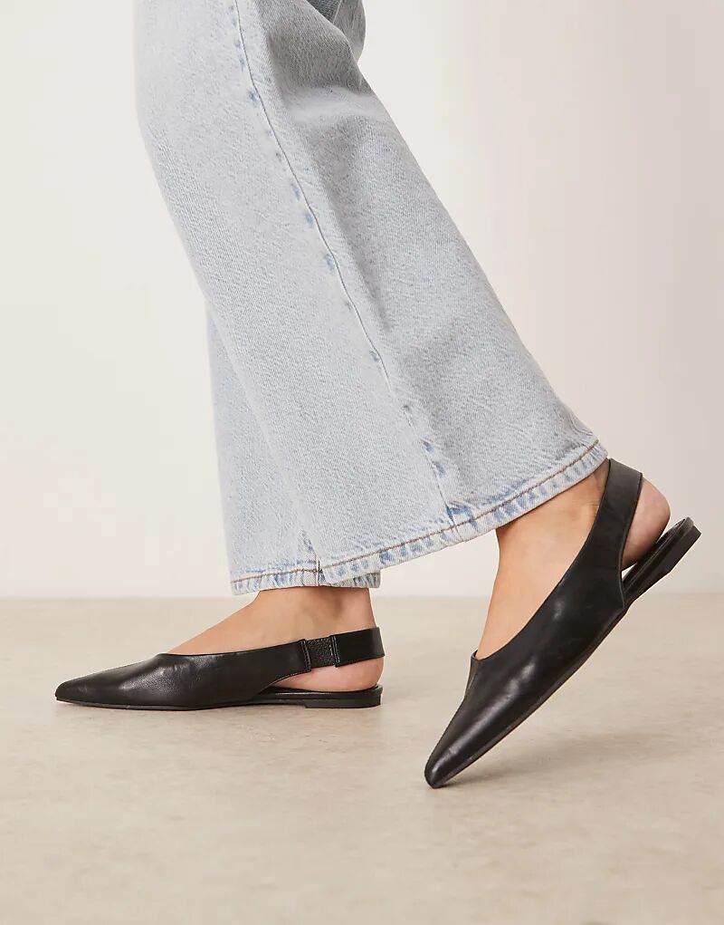 Балетки Linford с открытой пяткой ASOS DESIGN черного цвета — фото 4