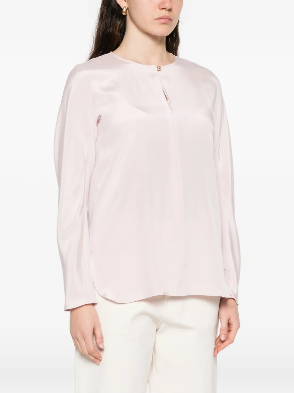 Блузка с ключевым вырезом Mxpmitico Max Mara, розовый — фото 3