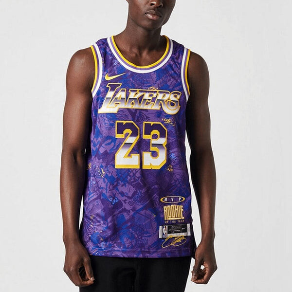 Майка Nike NBA Retro Basketball Vest SW Fan Edition LeBron James 23 Purple, фиолетовый — фото 3