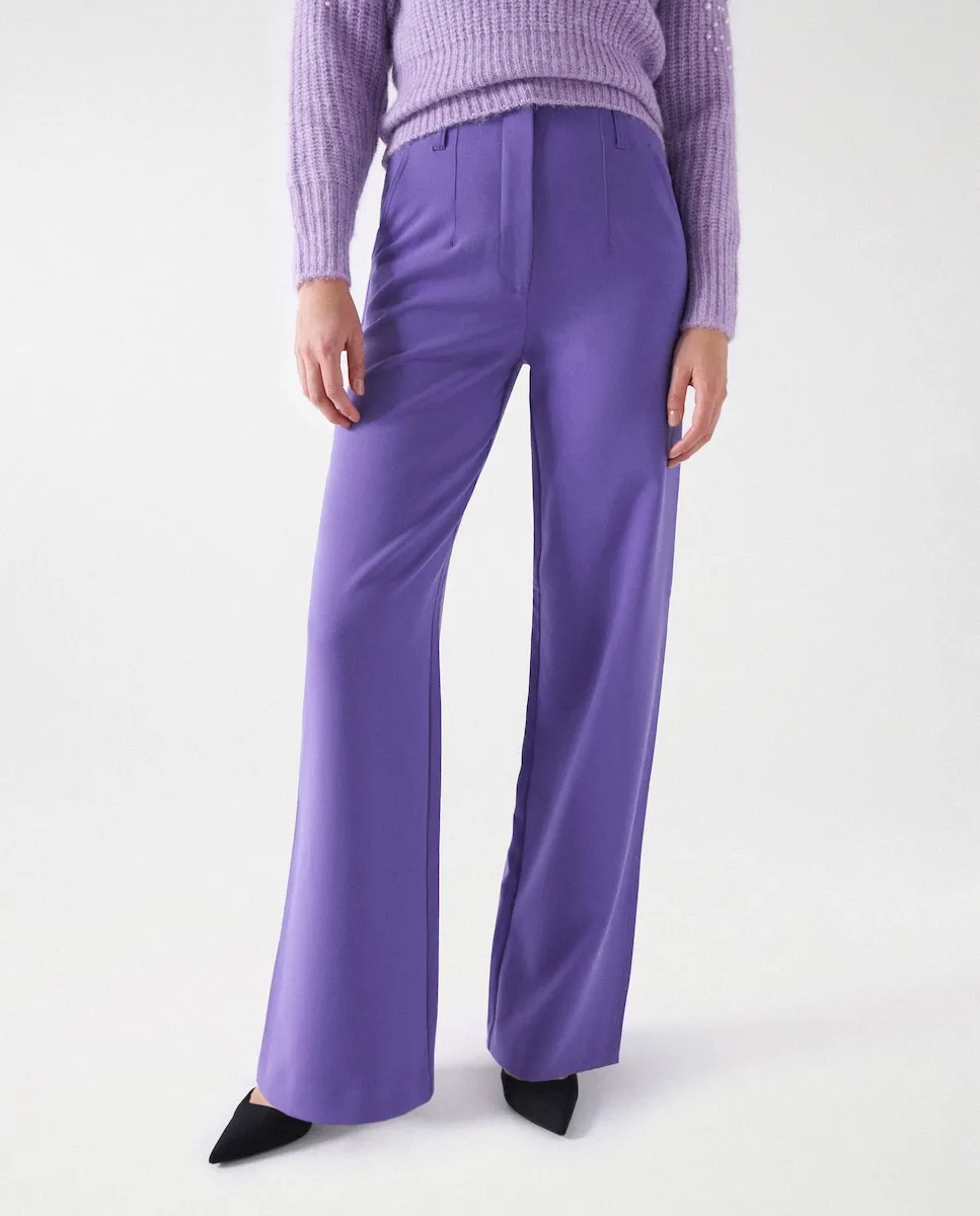 

Женские прямые брюки высокого подъема, однотонные Salsa Jeans, сиреневый