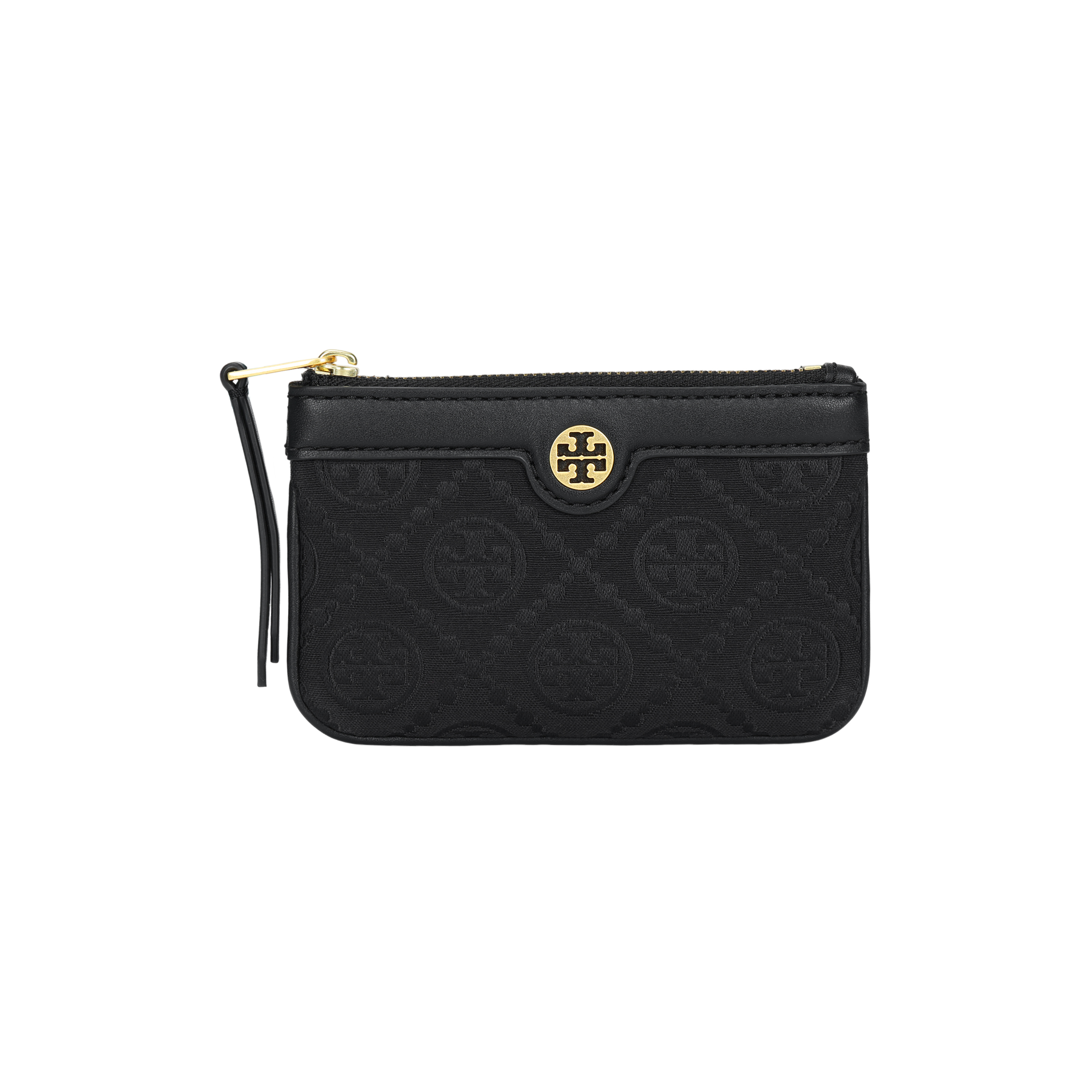 

TORY BURCH Кошелек для монет из кожи наппа с жаккардовой отделкой и монограммой T, стандартный, женский, черный