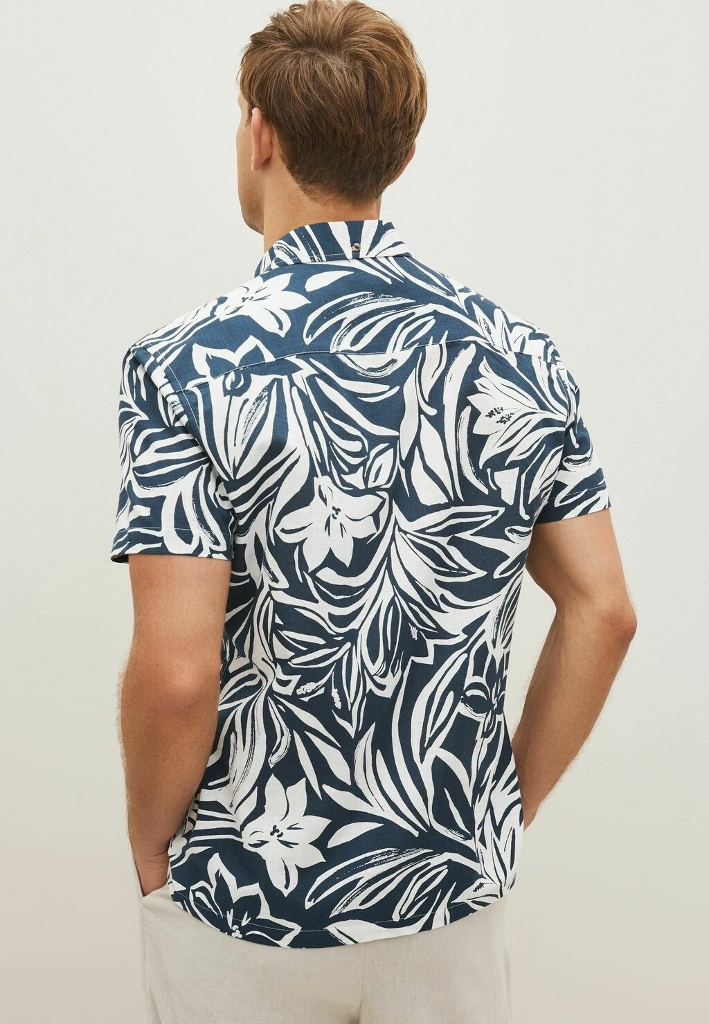 

Рубашка SHORT SLEEVE FLORAL PRINT SHIRT Next, цвет navy white
