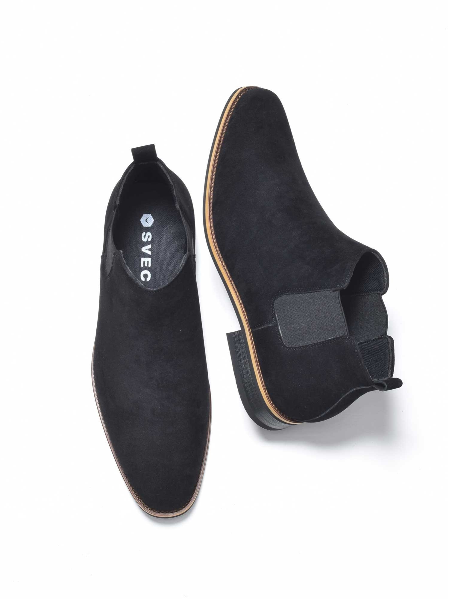 Side Gore Short Ботинки Svec, Black suede — фото 2