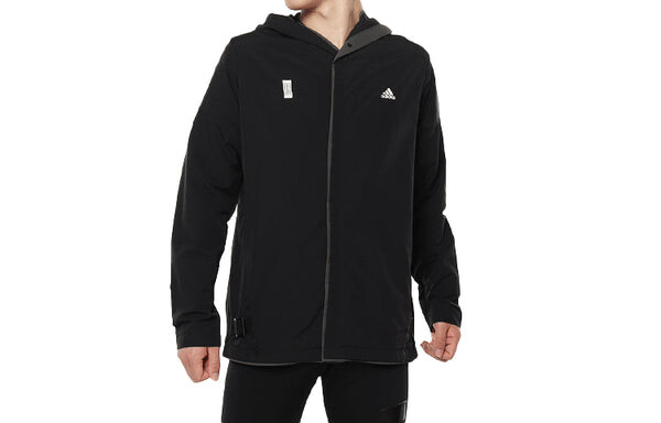 Куртка adidas Sports Zipper Woven Long Sleeves Logo Jacket Black, мультиколор — фото 3
