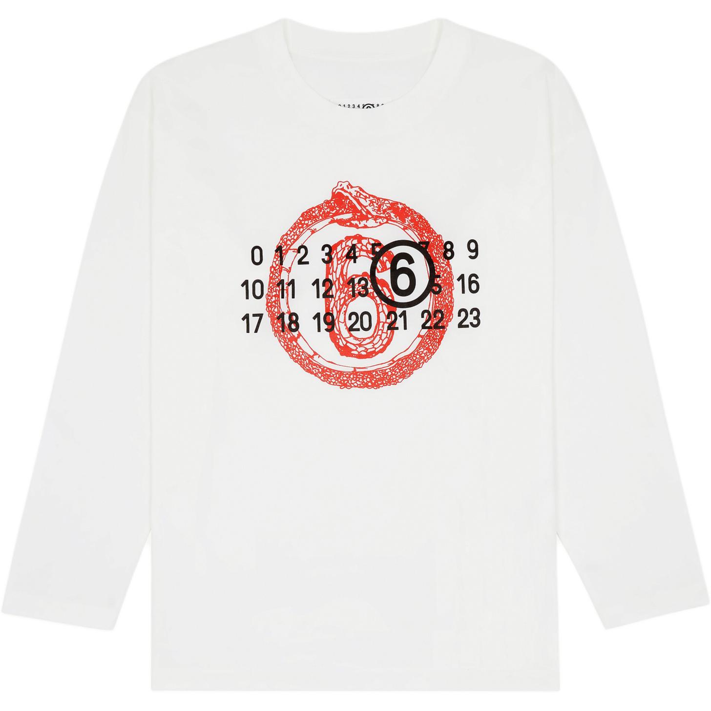 

Футболка Numbers motid с длинным рукавом MM6 Maison Margiela, белый