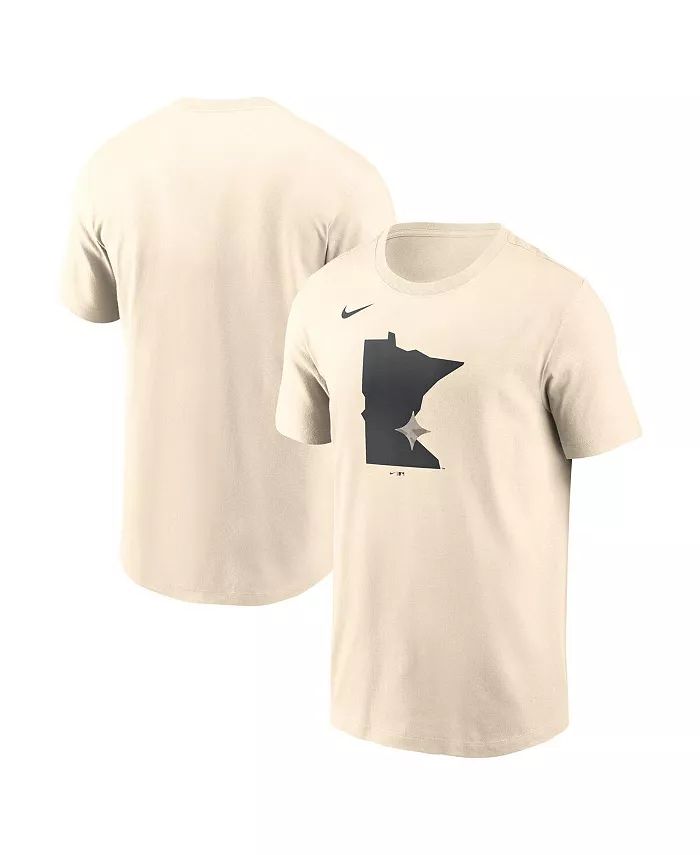 

Мужская футболка Minnesota Twins с камуфляжным логотипом, кремовая Nike