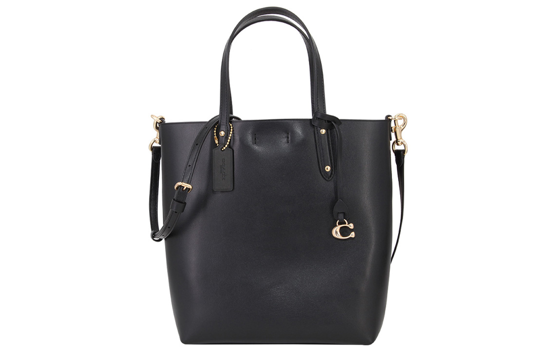 

Центральная кожаная сумка-тоут из коровьей кожи, шоппер, через плечо, кроссбоди, дамская сумка среднего размера черный COACH