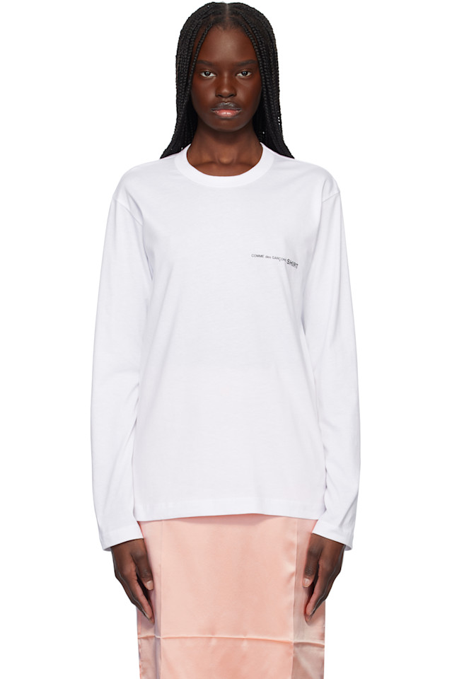 

Базовый логотип лонгслив футболка Comme Des Garçons Shirt, белый