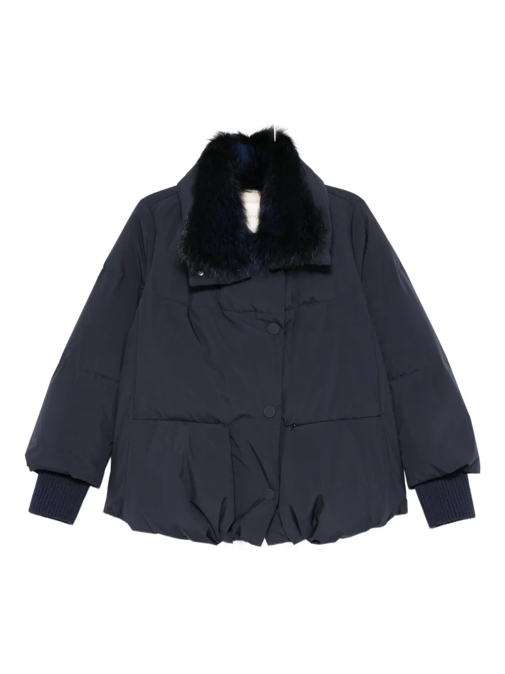 

Стеганая куртка с меховой отделкой Martylò, синий