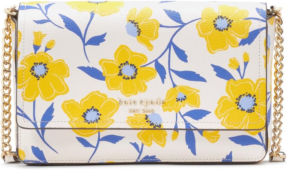 

Клатч Kate Spade New York Morgan Sunshine Floral Printed Pvc Flap Chain Wallet, цвет Cream Multi