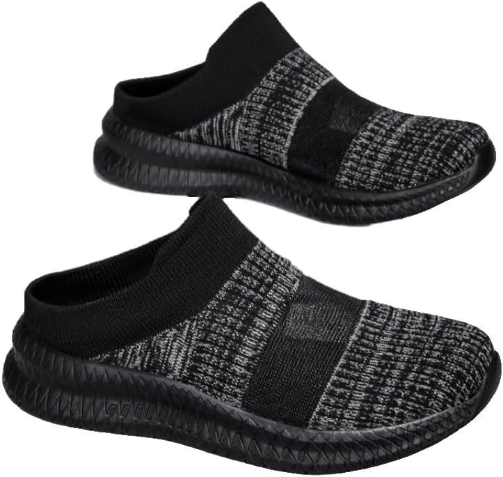 

Мужские легкие дышащие кеды с сеткой без шнурков - удобная повседневная обувь с прозрачным сетчатым верхом и черными акцентами, для улицы, бега и повседневной носки Hoalox