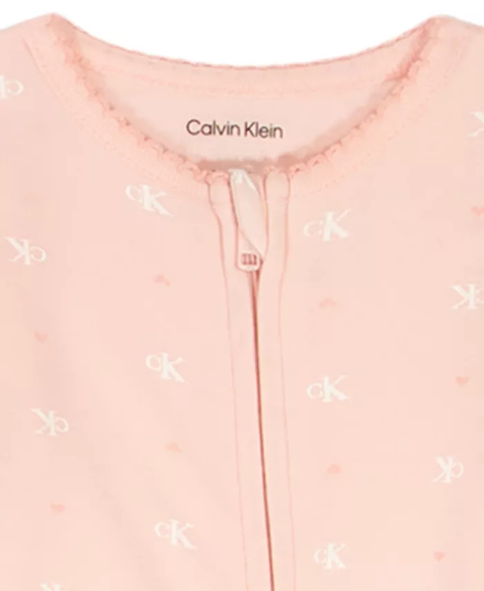 Calvin Klein Baby Girls Printed Footed Coverall Macy'S, мультиколор — фото 3