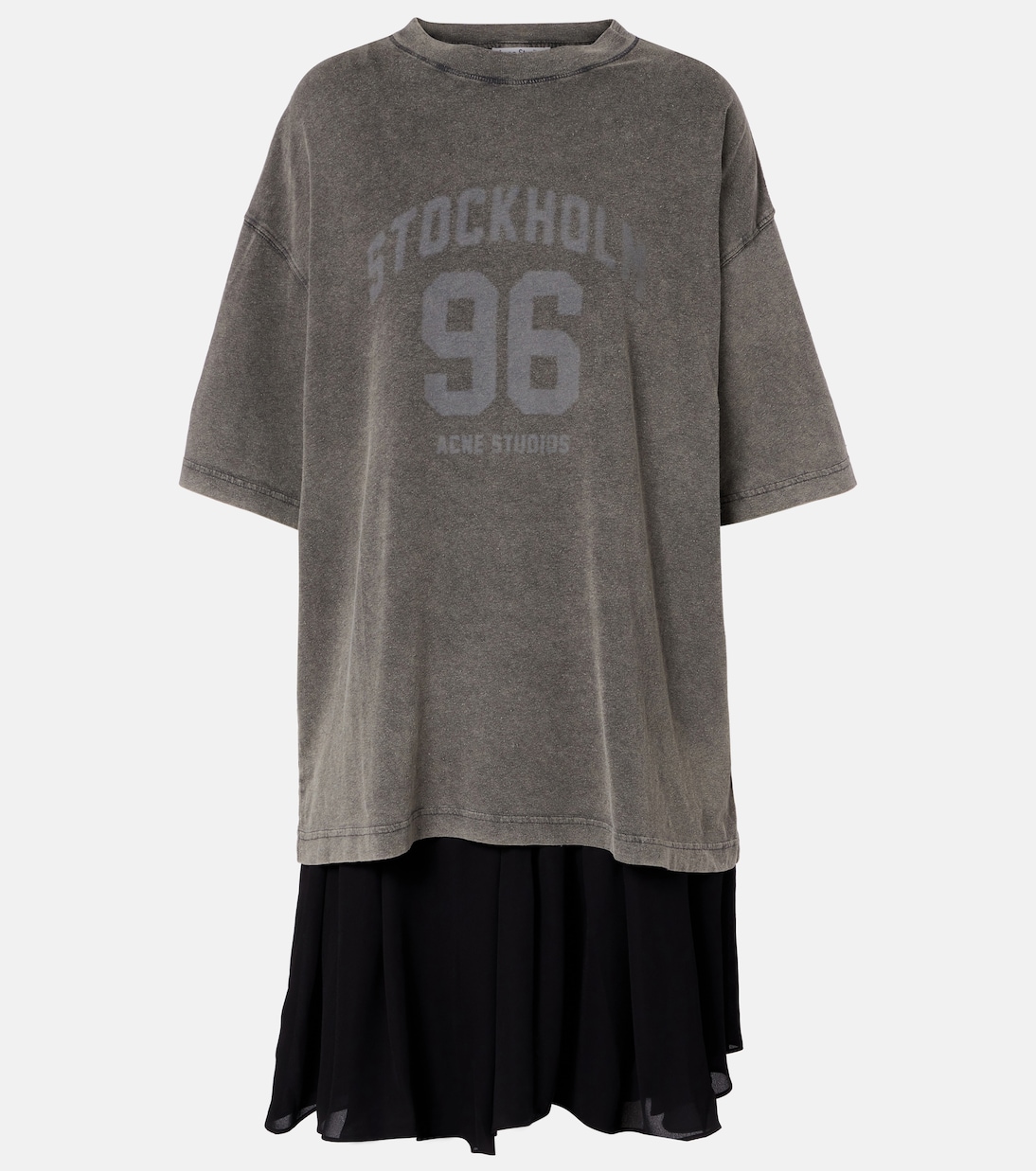 

Мини-платье из хлопка с логотипом Ennie Acne Studios, Anthracite/Black