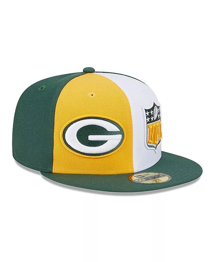 

Мужская кепка Green Bay Packers 2023 Sideline 59Fifty, золотисто-зеленая New Era