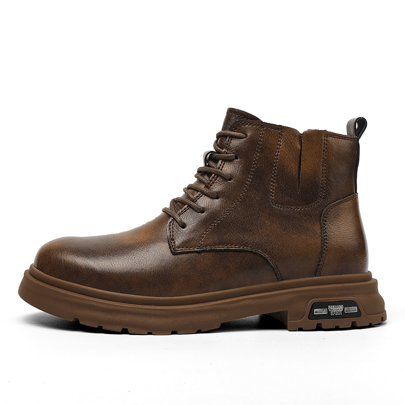 

Dunnu Мужские ботинки Martin черно-коричневые на флисовой подкладке, цвет Brown Fleece-Lined